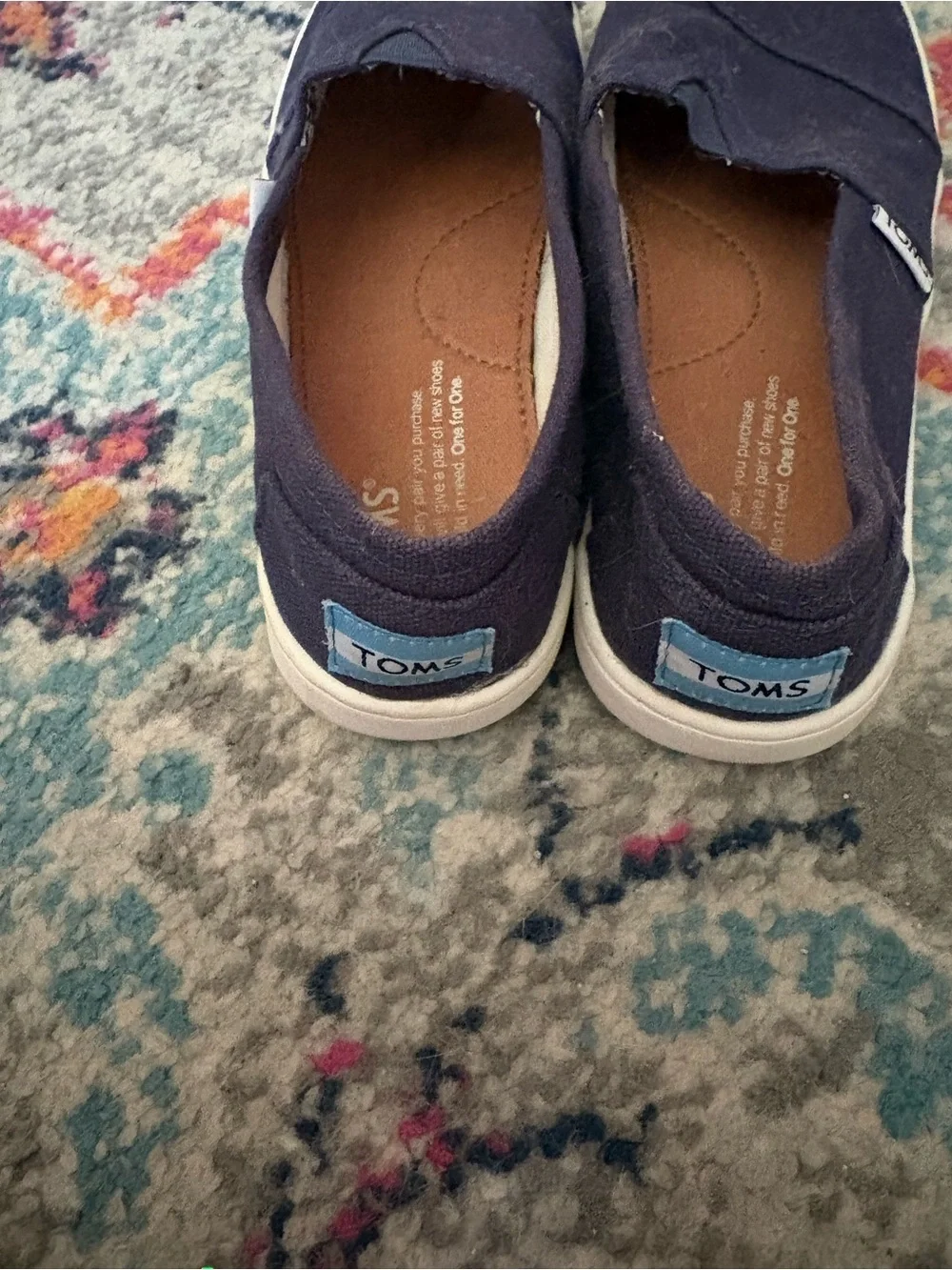 Toms Kids Canvas Slip-On Shoes in Navy Blue